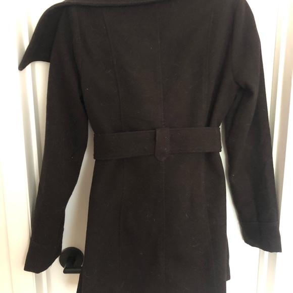 Jack by BB Dakota Black Belted Thigh Length Coat - Picture 2 of 3